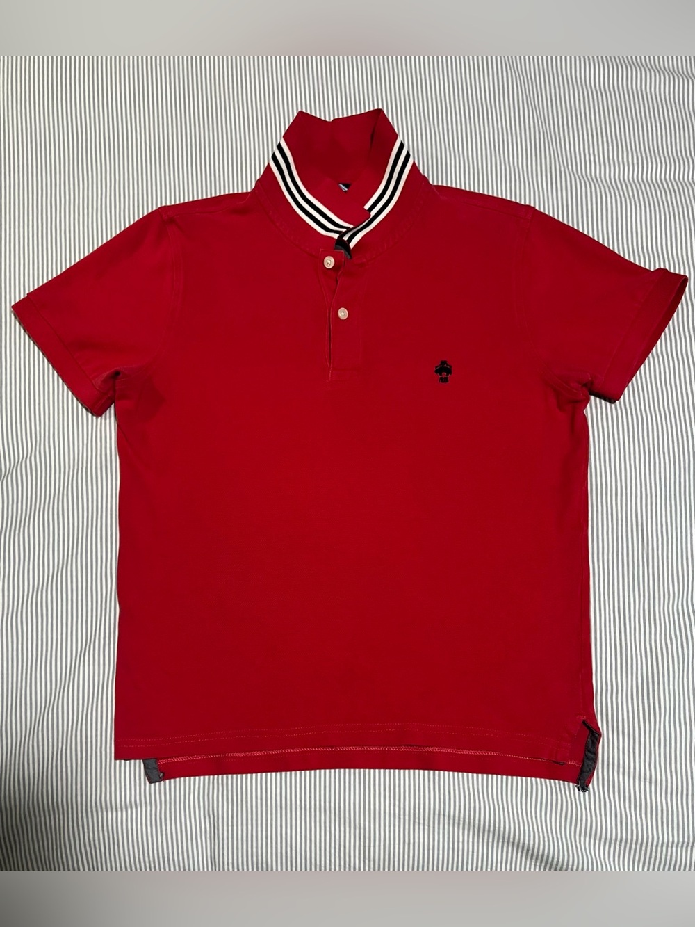 Brooks Brothers Red Polo with Black & White Trim Collar